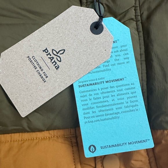 Prana Timber Trail Men’s Vest in Peat Colorblock Size XXL Down Vest Lightweight - Picture 2 of 9